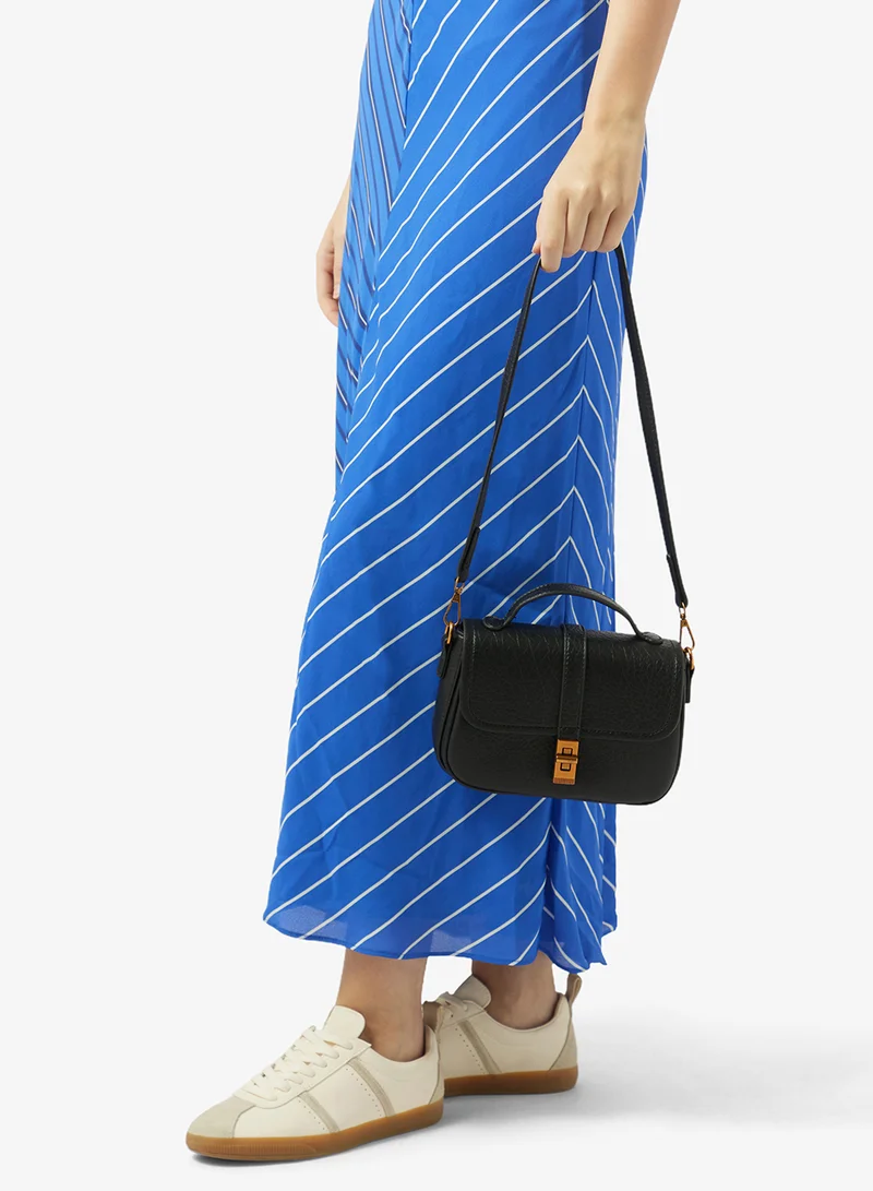 Ella Black classic crossbody with gold detail for Women | Best Price UAE